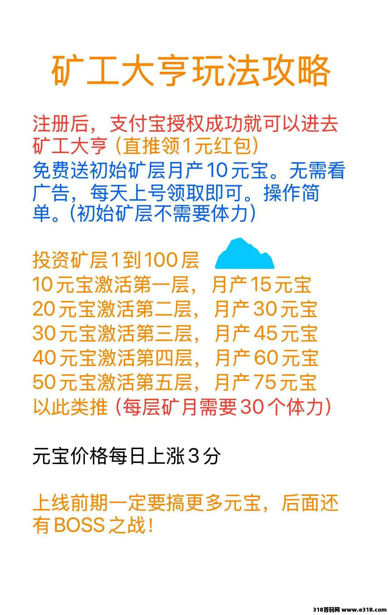 矿工大亨，大量招募长期玩家！