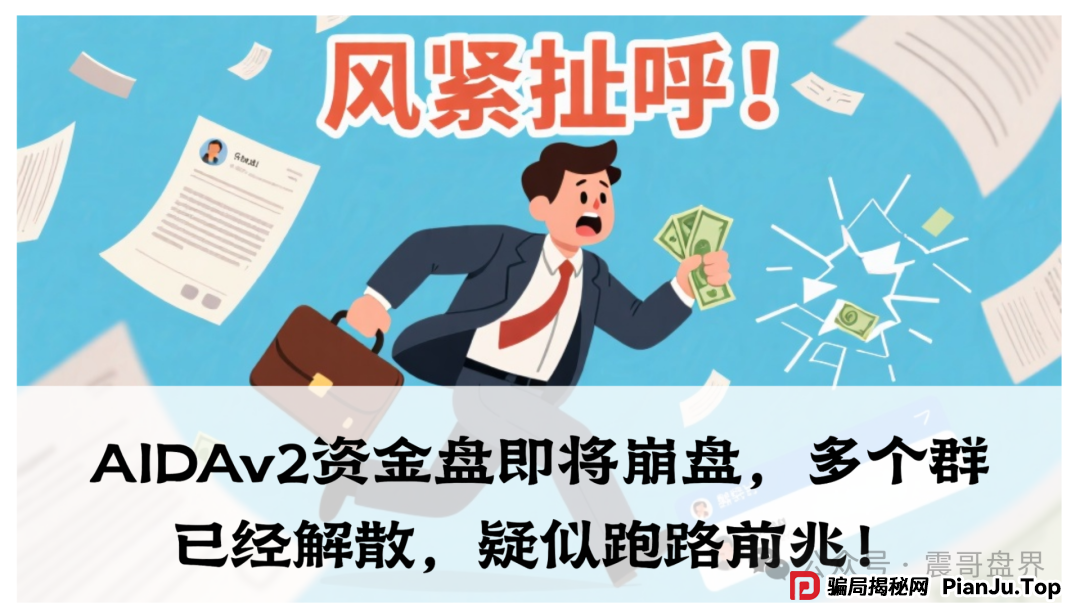 AIDAv2资金盘即将崩盘，多个群已经解散，疑似跑路前兆！
