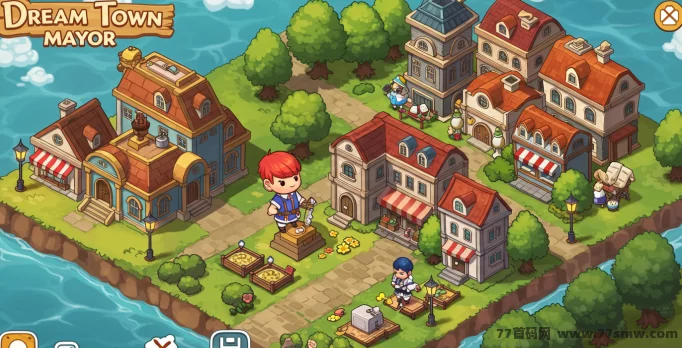 梦幻小镇长上线！Q版城市链游开局送建筑，招募员工建商城，褂机轻松赚链上