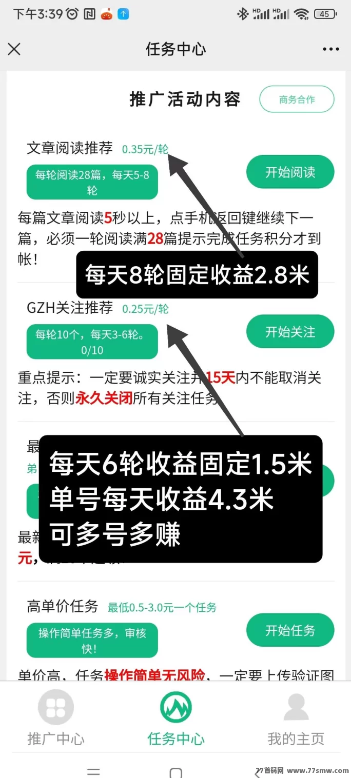 全新首码上线，微芯阅读単号稳定日赚4.3圆，多号同时操作收溢更高！