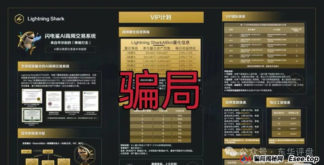 VAX(VaultX)骗局跑路后,诈骗团伙再次开盘闪电鲨AI高频量化资金盘骗局继续收